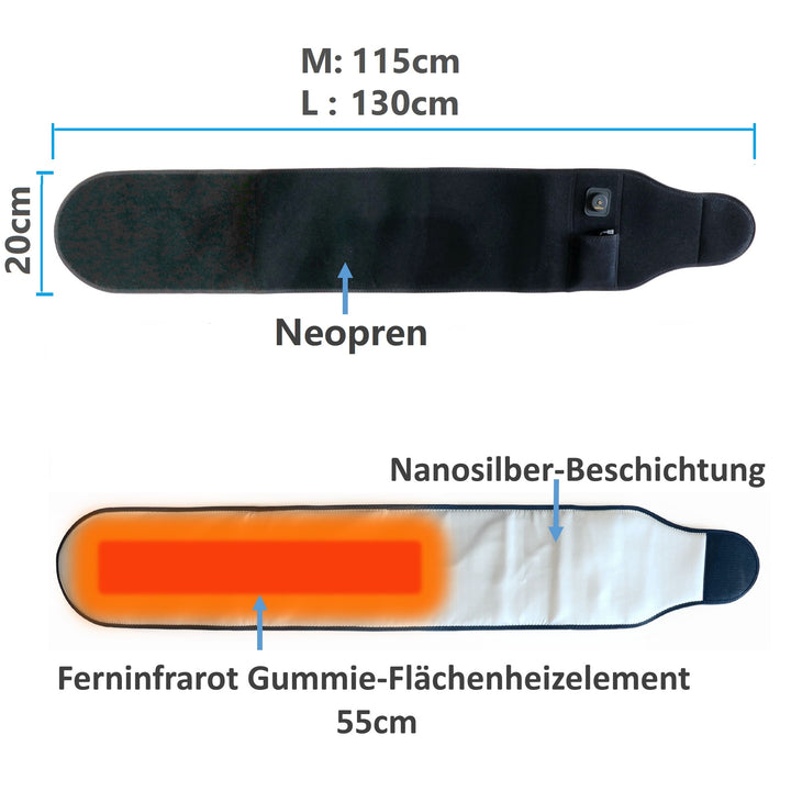 Beheizbarer Ferninfrarot Saunagürtel / Bauchweggürtel