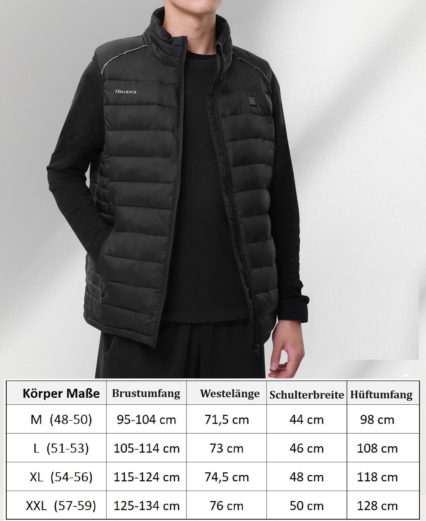 HILLSLTR Gilet riscaldato da uomo con batteria ricaricabile da 20000 mAh 7,4 V - Gilet riscaldante elettrico per attività all'aperto, nero, XXX-Large HILLSLTR Gilet riscaldato da uomo con batteria ricaricabile da 20000 mAh 7,4 V - Gilet riscaldante elettrico per attività all'aperto, nero, XXX-Large
