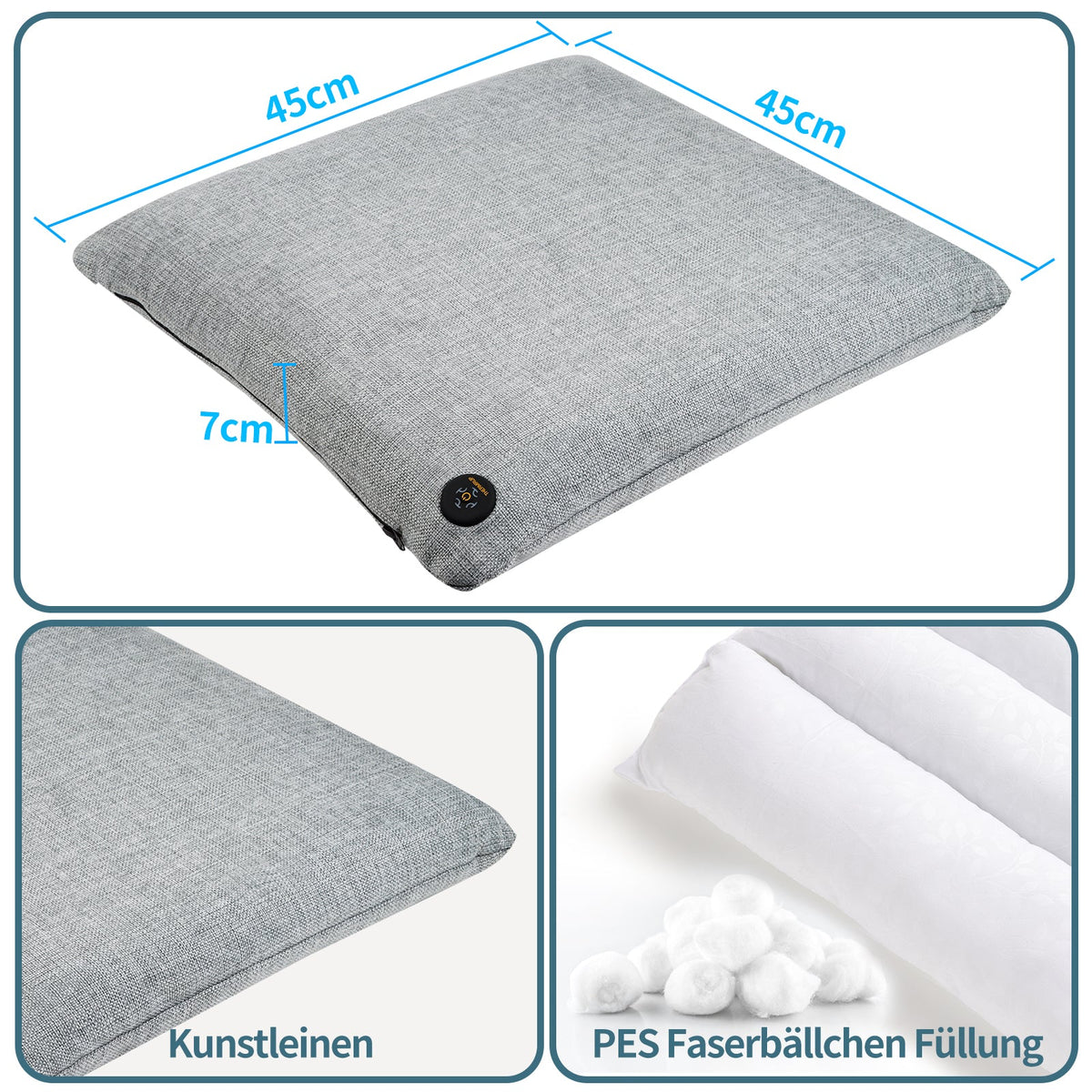 THERMRUP ver-infrarood verwarmd zitkussen 45 × 45 cm