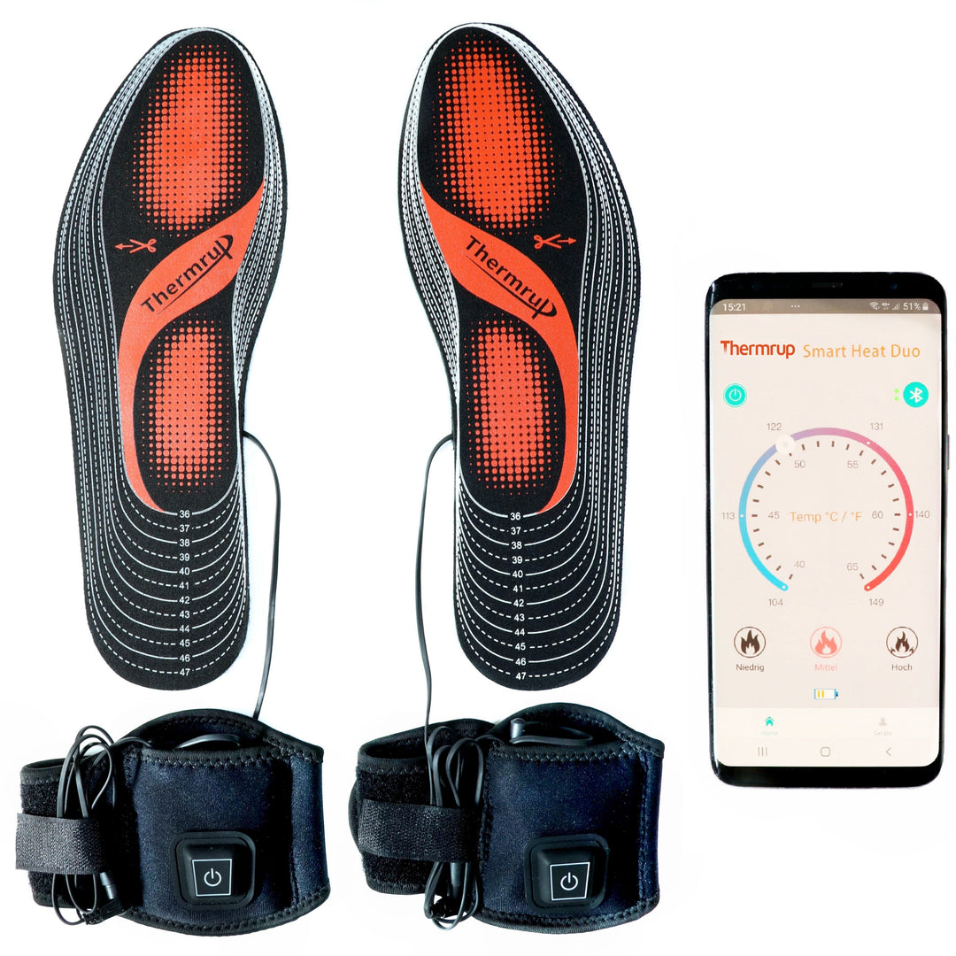 Thermrup Smart verwarmde inlegzolen App gestuurd, Maat: 35-48(zuschneidbar)