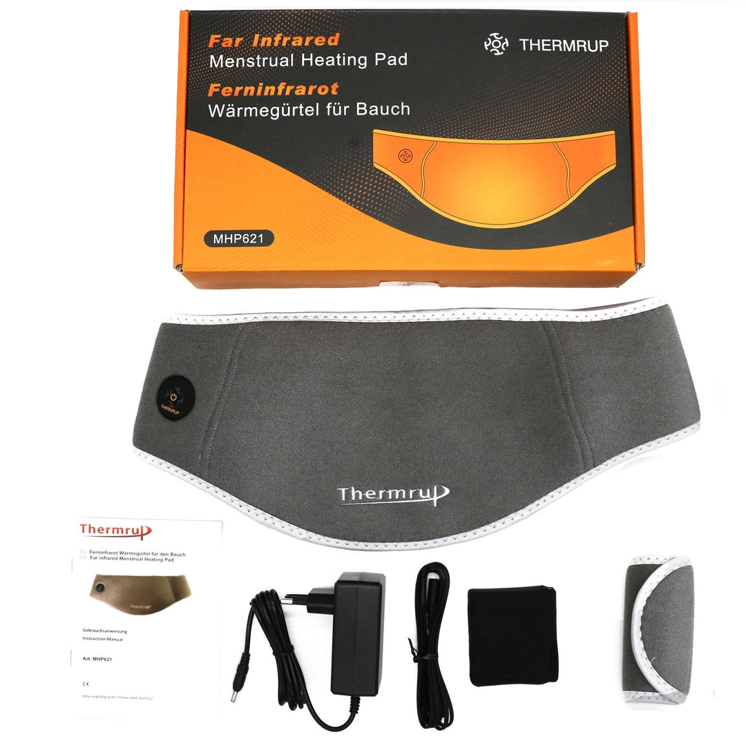 Mobile, heatable, far-infrared heat belt for abdomen/back
