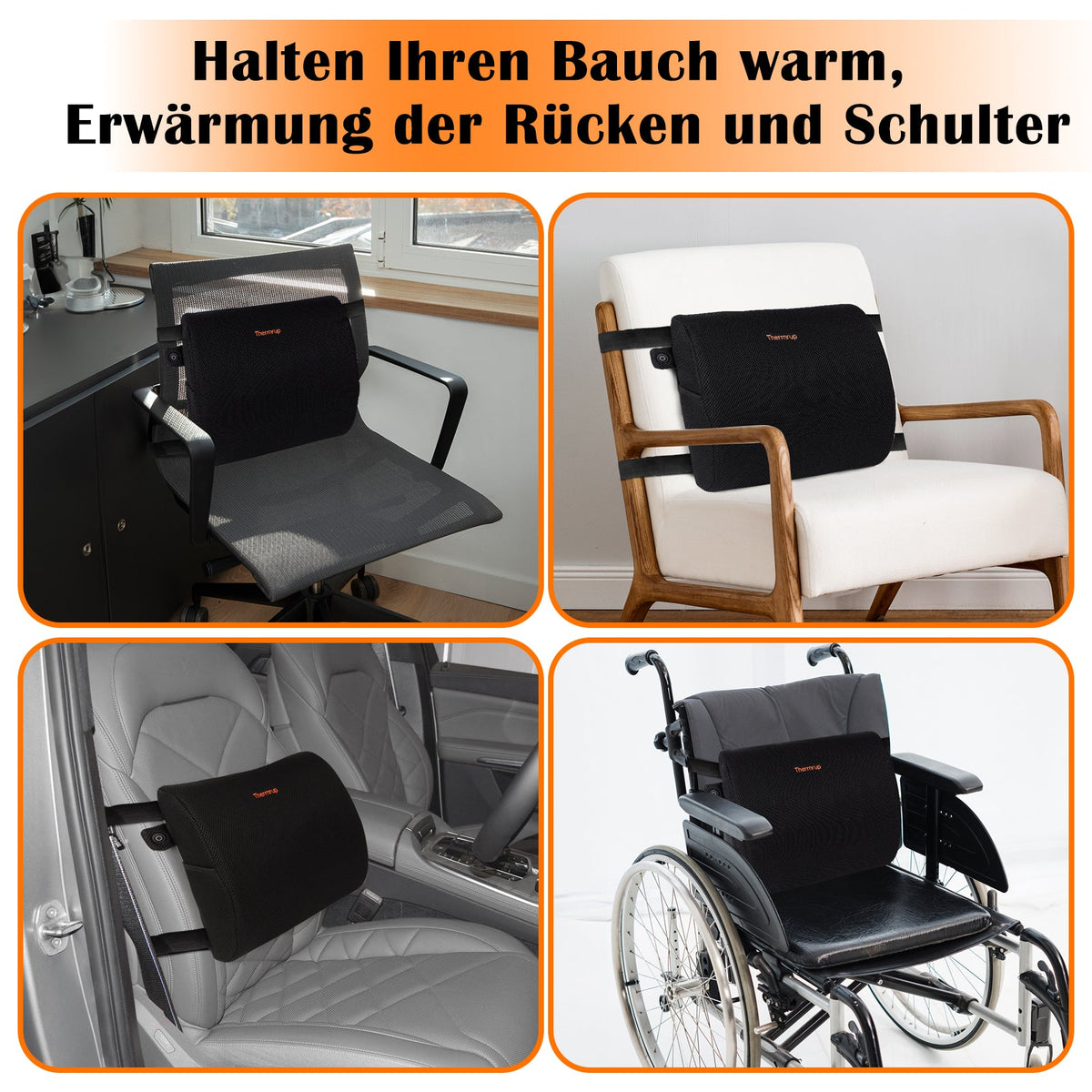 Thermrup® Ergonomisch verwarmd rugkussen USB HR631