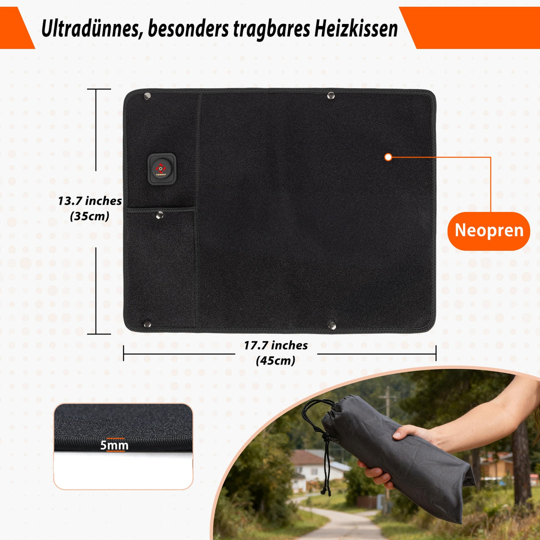 tragbares Heizkissen, mobiles Heizkissen, Fußwärmer, Ferninfrarot, unterwegs Heizkissen